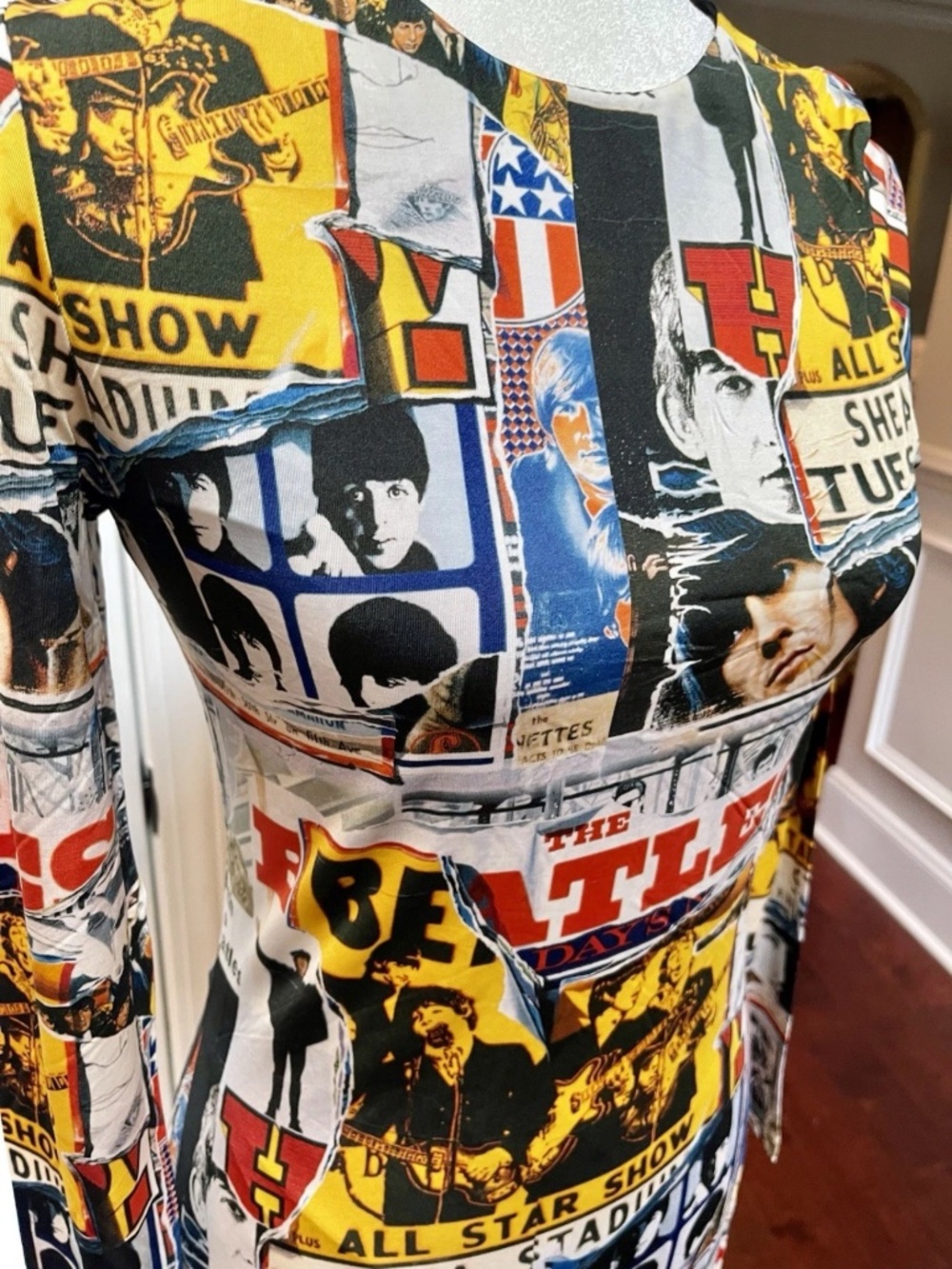 Alice + Olivia x Beatles AllStar Show Artwork collage body con dress size 4 NWT - Picture 10 of 14